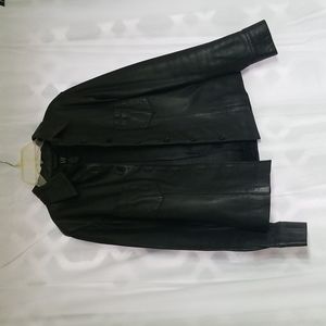 Gap Genuine leather jacket with pockets. Black, size XS. Excellent condition